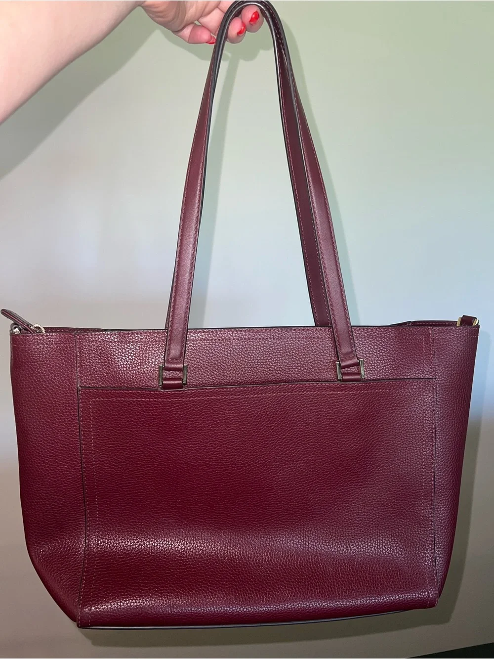 Michael Kors Maroon Structured Tote with Matching Pouches - Picture 4 of 12